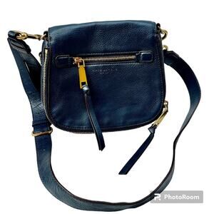 Marc Jacobs Navy Crossbody Bag with Gold Accents